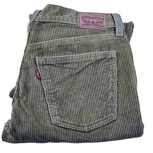 Levi Strauss Co Boyfriend‎ Mens Corduroy Pants Olive Green Sz 29x30 Straight Leg